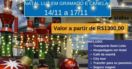 NATAL LUZ EM GRAMADO E CANELA 